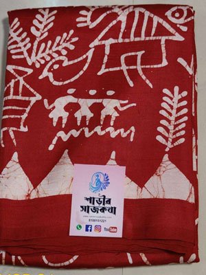 Pure Murshidabad Silk Hand Batik